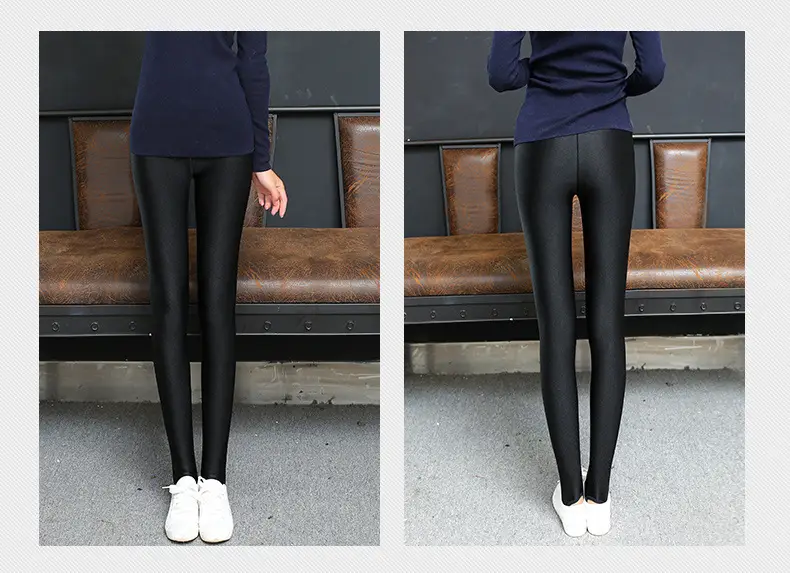 Women's Black High Waist Leggings Large Size — feature 16