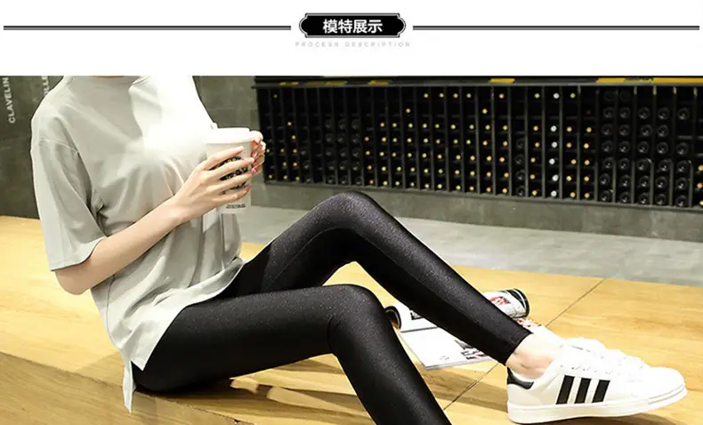 Women's Black High Waist Leggings Large Size — feature 20