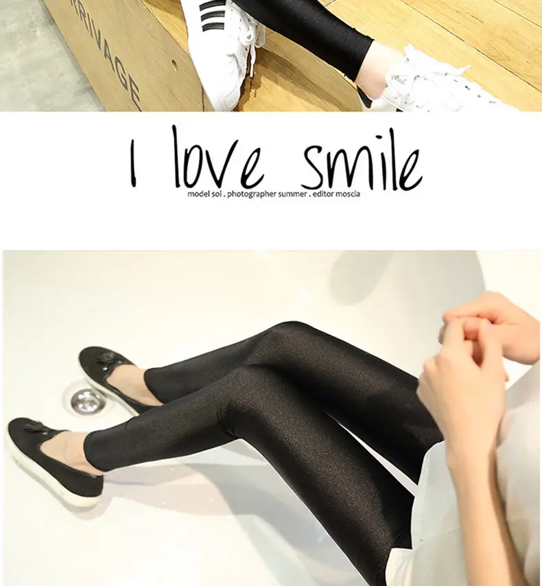 Women's Black High Waist Leggings Large Size — feature 22