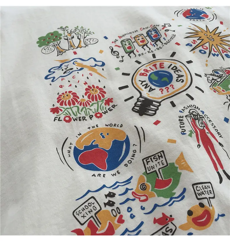 Women White Printed T-Shirt 2025 Summer Loose Fit β feature 11