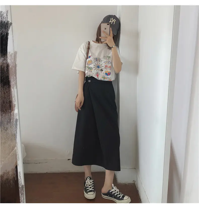 Women White Printed T-Shirt 2025 Summer Loose Fit β feature 6