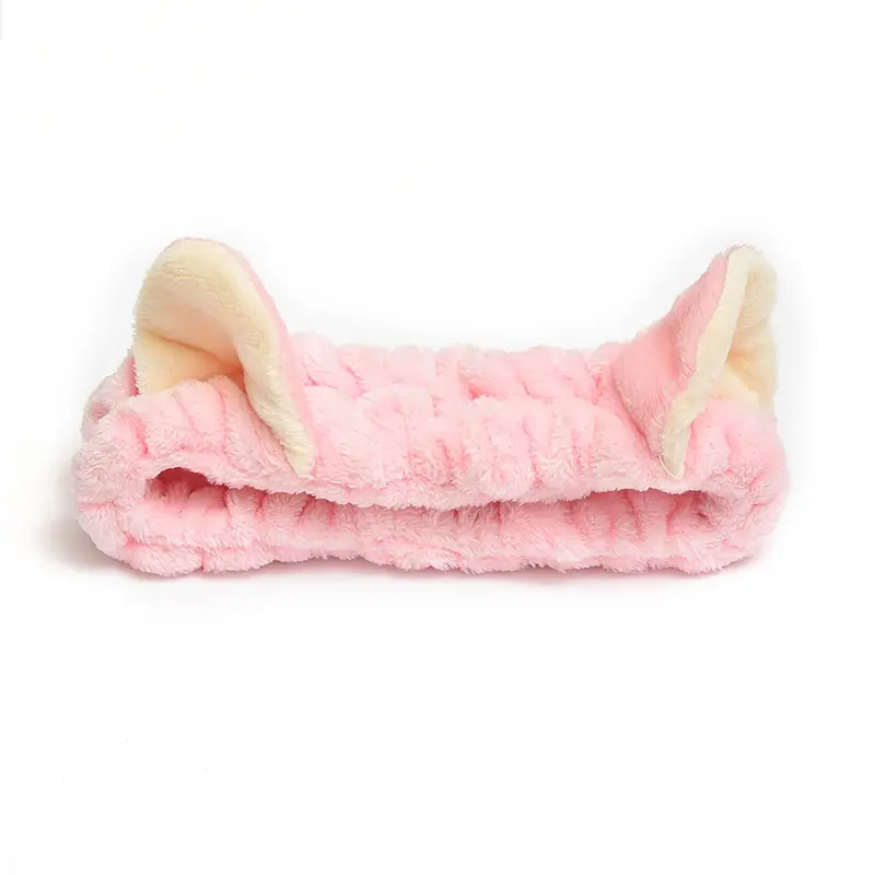 Plush Bow Hair Band for Girls White Blue Pom Pom