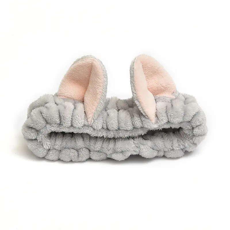 Plush Bow Hair Band for Girls White Blue Pom Pom