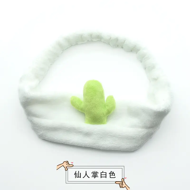 Plush Bow Hair Band for Girls White Blue Pom Pom
