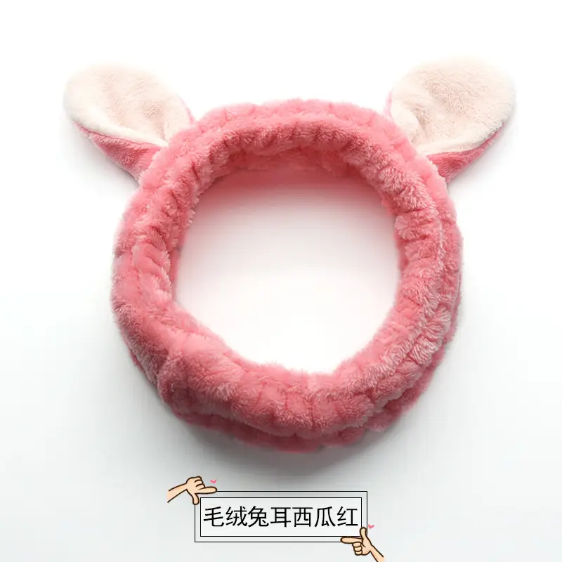 Plush Bow Hair Band for Girls White Blue Pom Pom