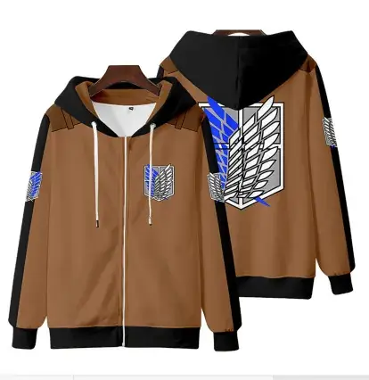 White Full Zip Hoodie with Gold Wing Design