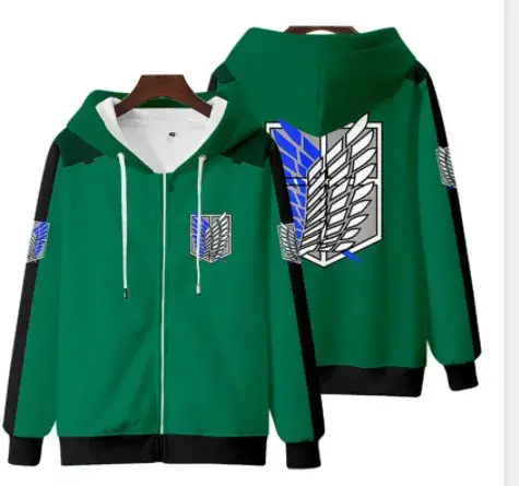 White Full Zip Hoodie with Gold Wing Design