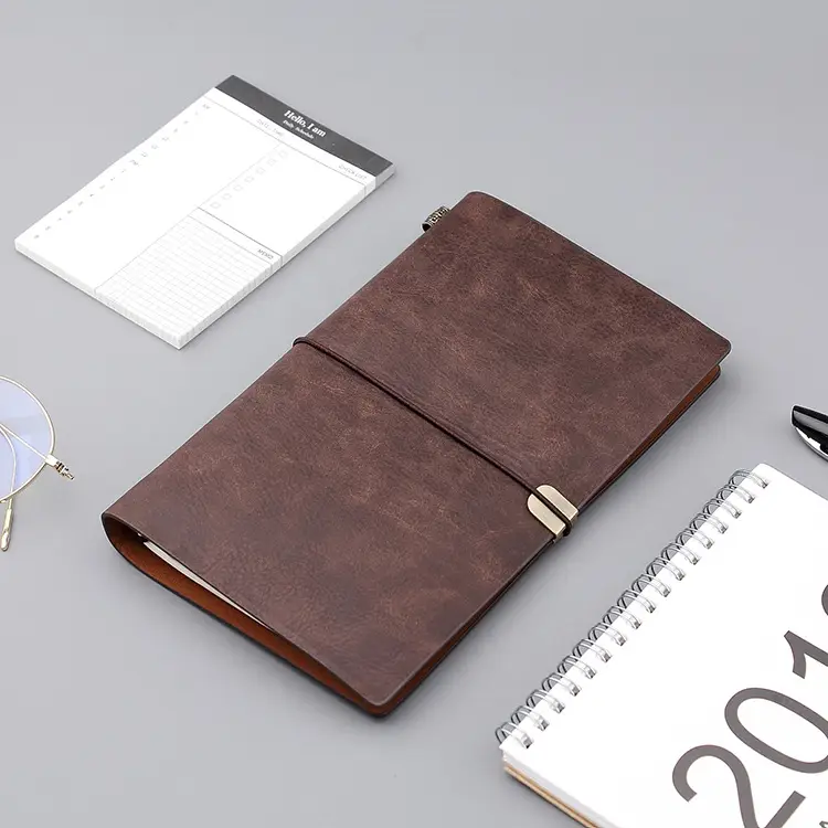 Vintage Leather Strap Notepad A6 with Metal Buckle - Image 9