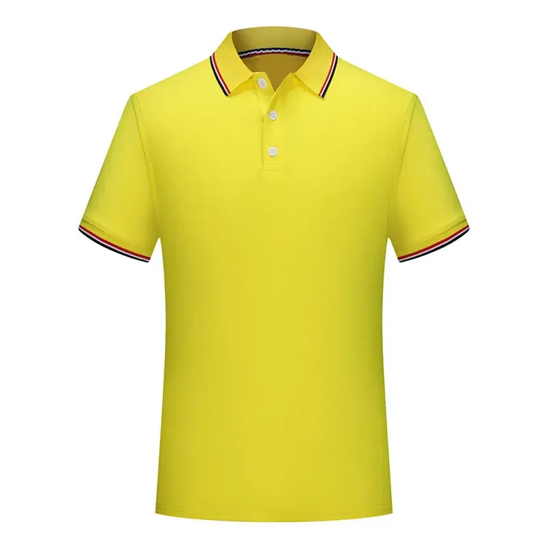 Yellow Polo T-Shirt with Edge Print and Logo - Image 11
