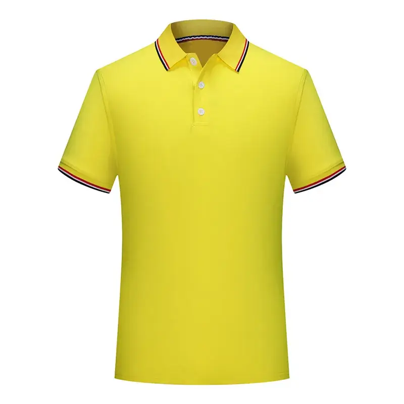 Yellow Polo T-Shirt with Edge Print and Logo - Image 3