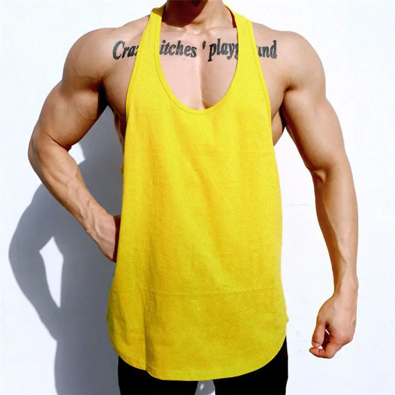 Men's Grey Mesh Bodybuilding Vest Summer Training Bottom - Image 2