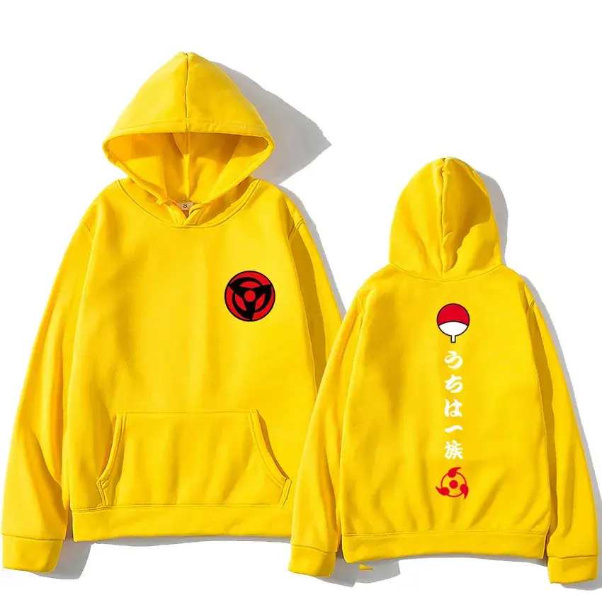 Naruto Anime Hoodie Set Yellow Velvet Hooded - Image 26