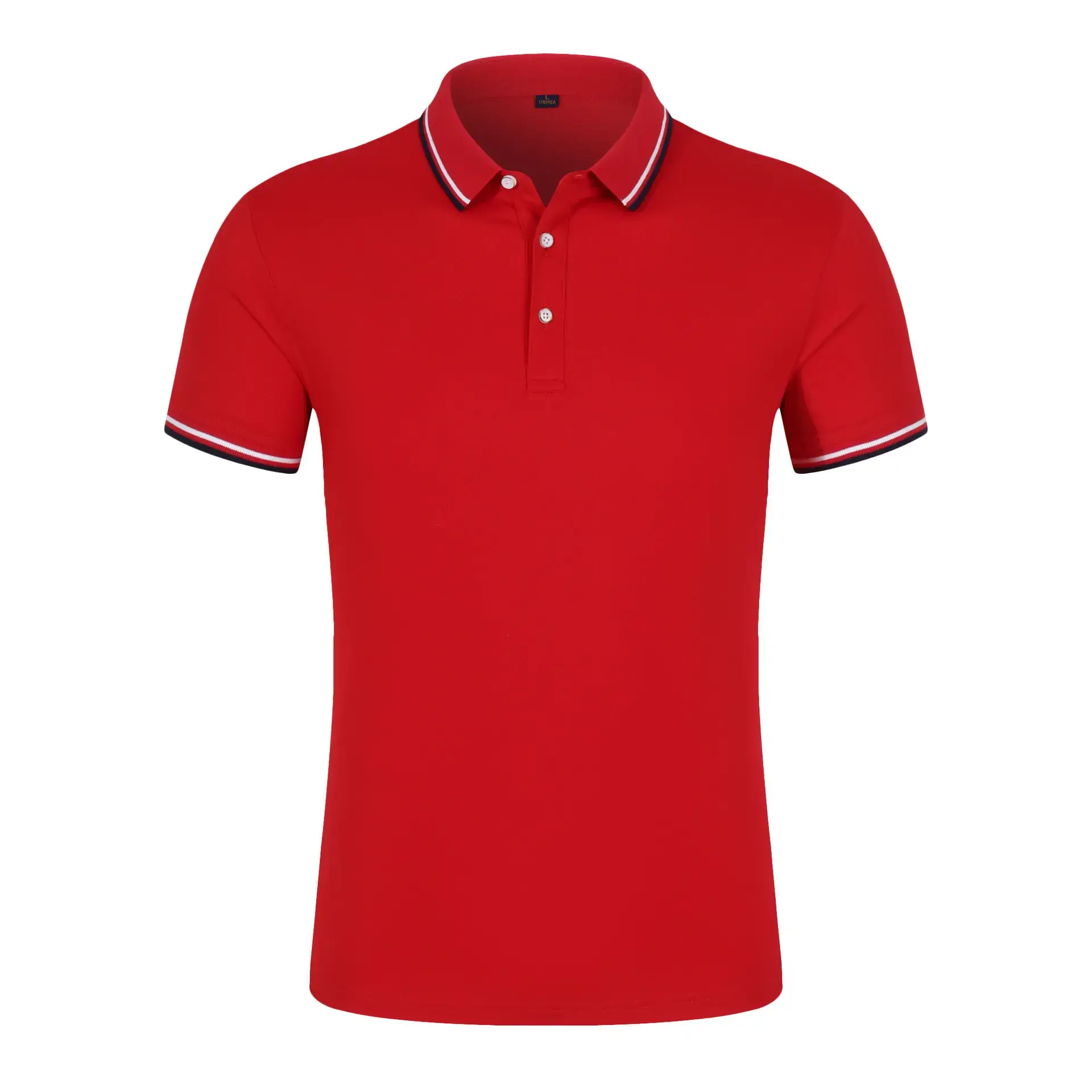 Men Yellow Polo T-Shirt Red White Trim