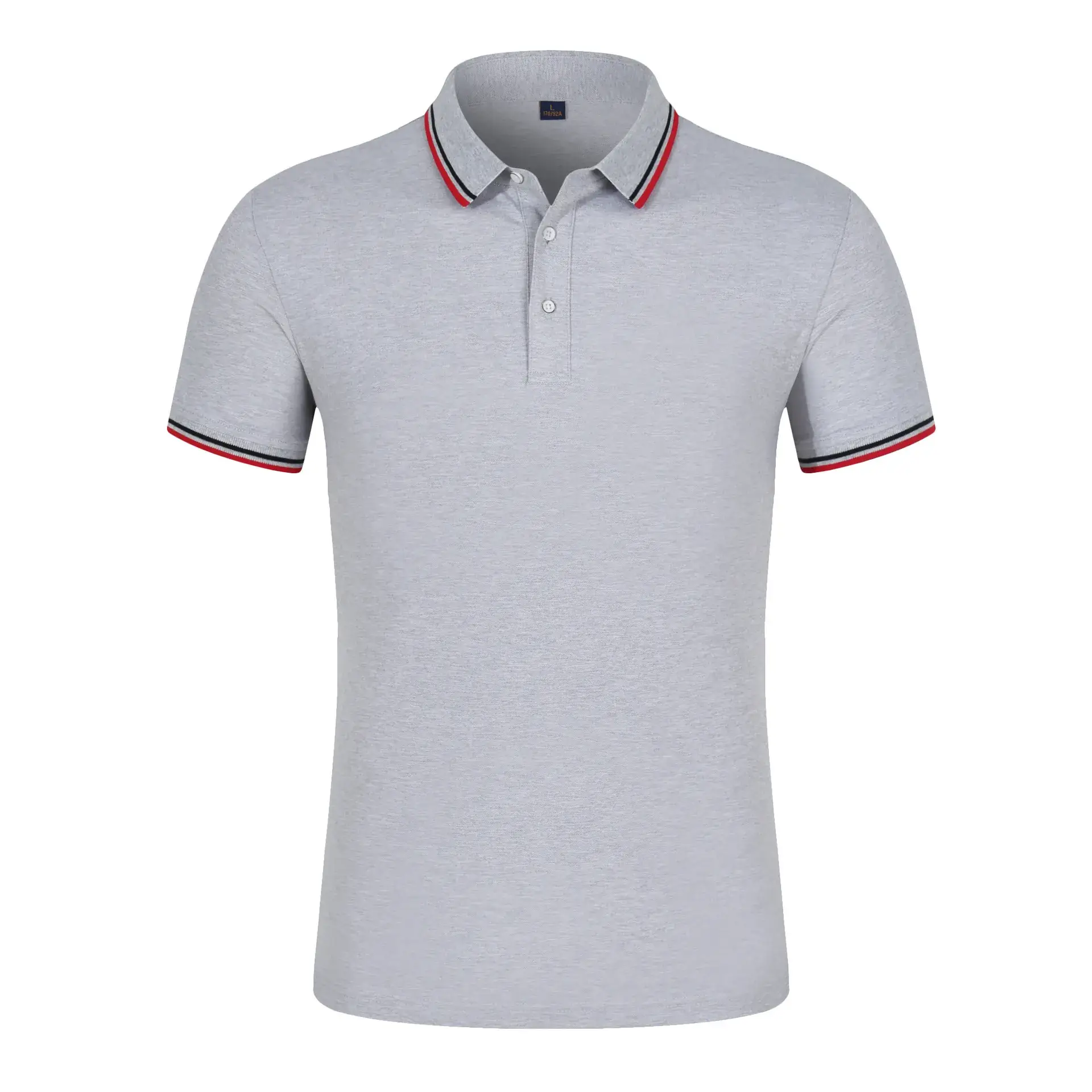 Men Yellow Polo T-Shirt Red White Trim