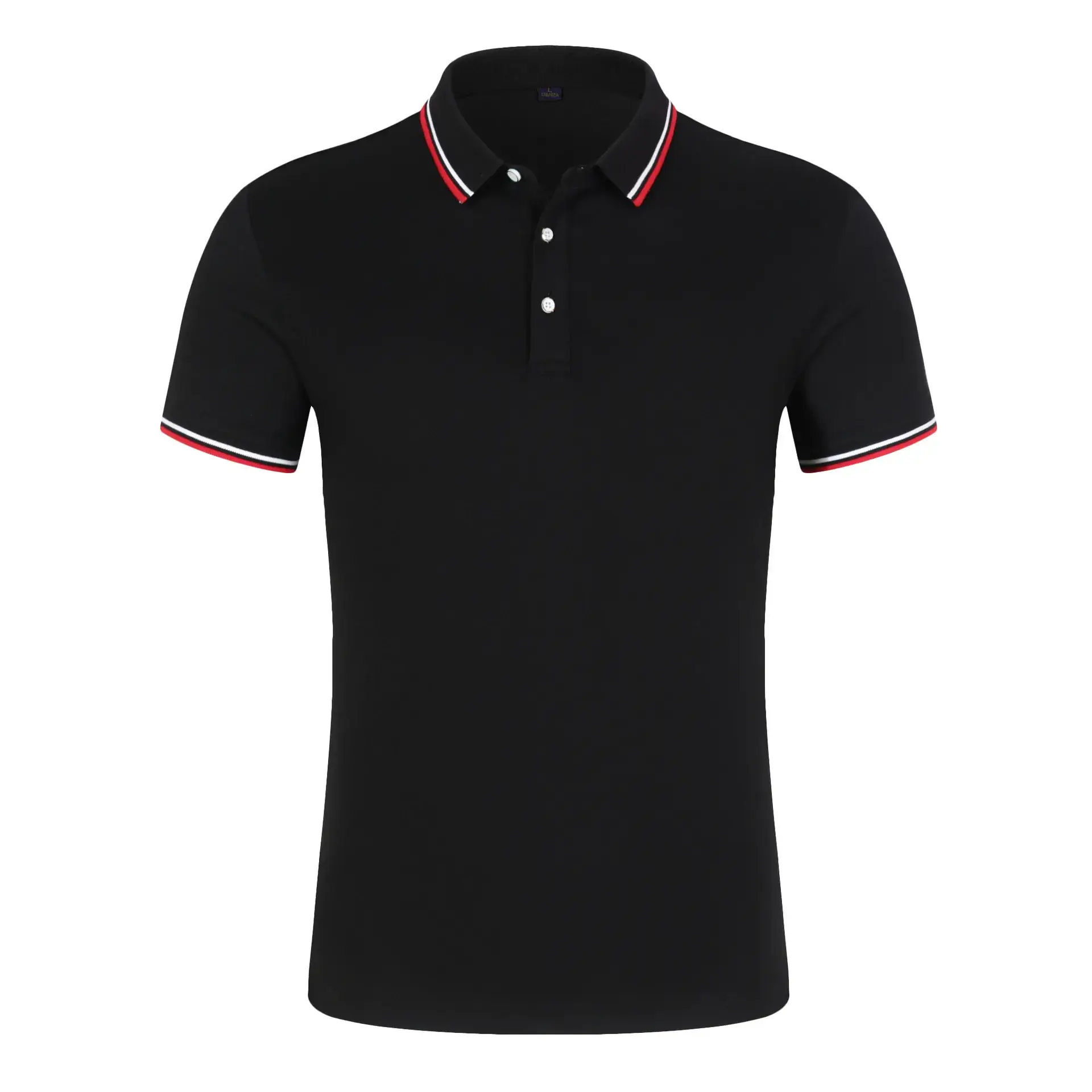 Men Yellow Polo T-Shirt Red White Trim