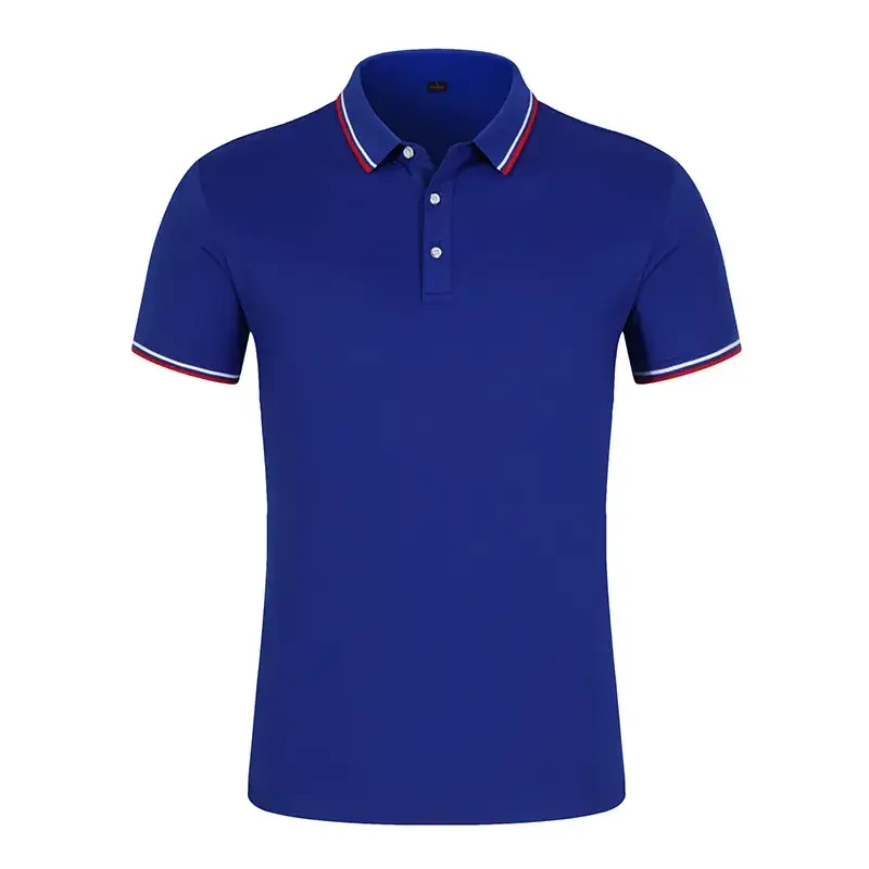 Men Yellow Polo T-Shirt Red White Trim
