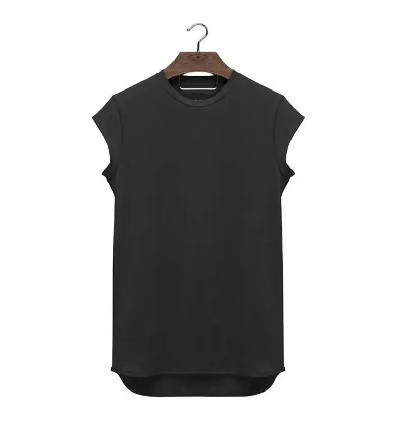 Men's White Cotton Sleeveless Gym T-Shirt - Image 2
