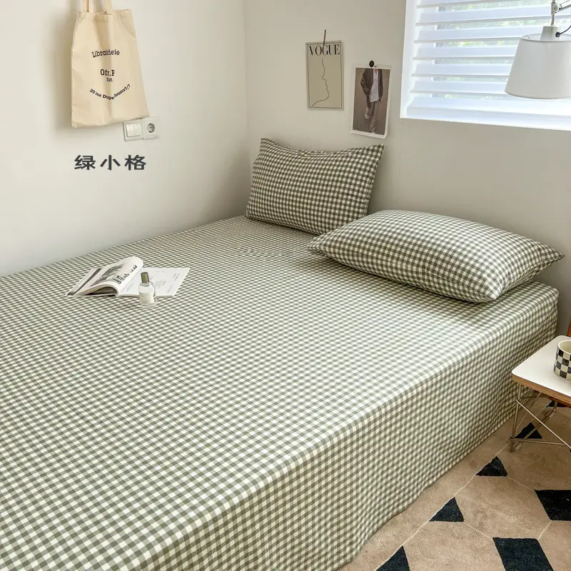 Japanese-Style Muji Bed Sheet, Single Piece, Pure Cotton, Double Bed, Nordic Style, Solid Color, Single Bed, All-Cotton Duvet Cover, Simple Design
