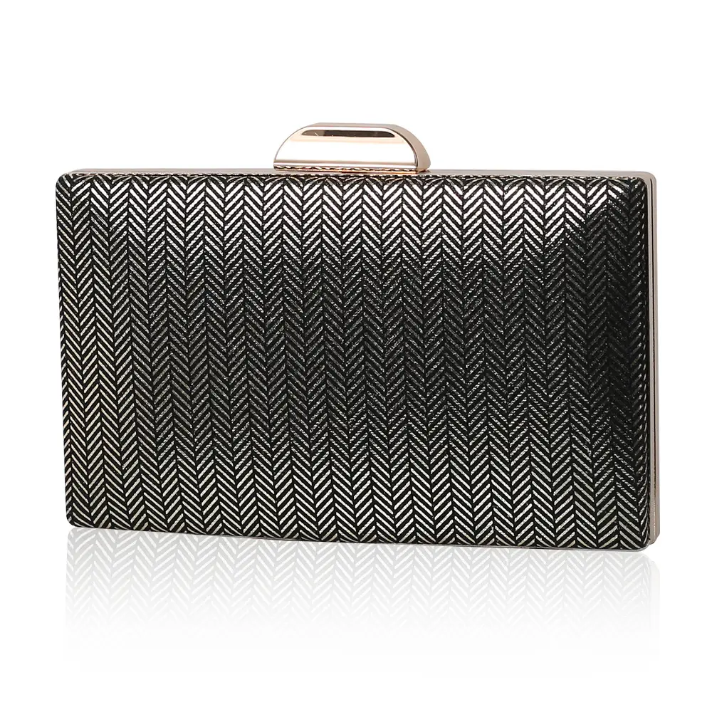 Black Gold PU Clutch Bag for Women - Image 10