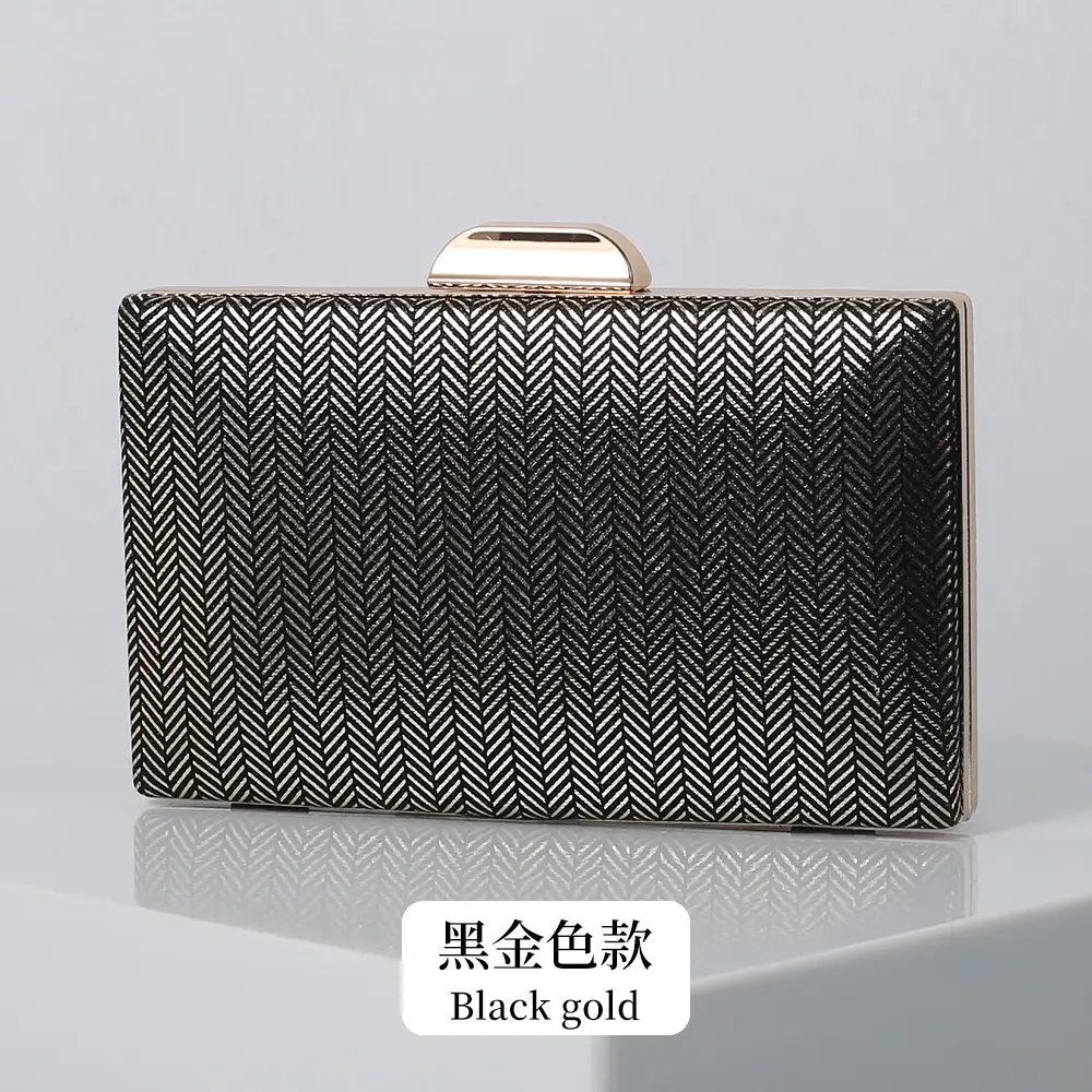 Black Gold PU Clutch Bag for Women - Image 3