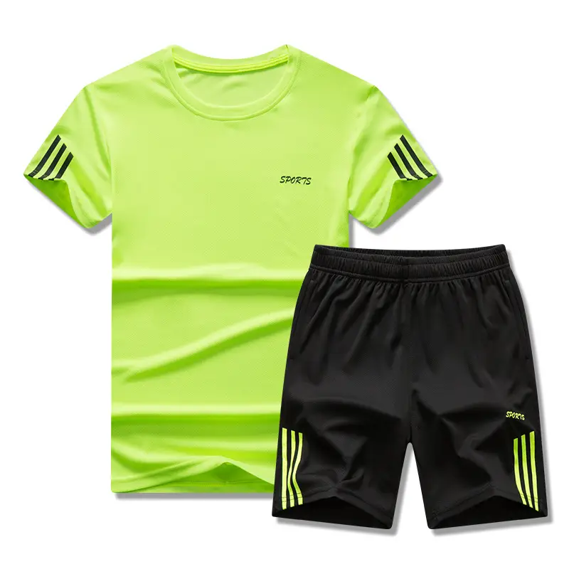 Men Black Three-Stripes Sports Shorts Set - Image 11