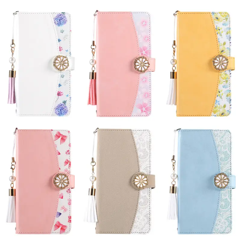 White Leather Phone Case with Magnetic Suction & Tassel - Image 11
