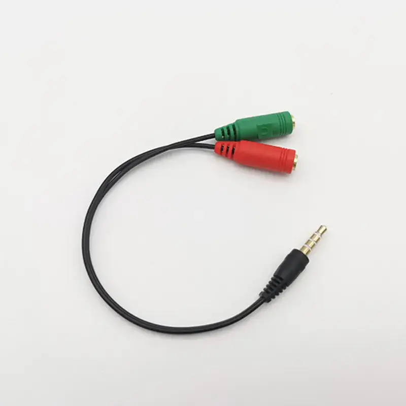 3.5mm Audio Adapter Red Green 2-in-1 Headset Microphone - Image 2