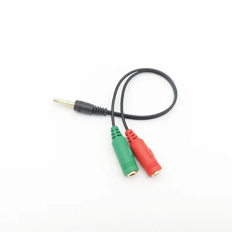 3.5mm Audio Adapter Red Green 2-in-1 Headset Microphone - Image 5