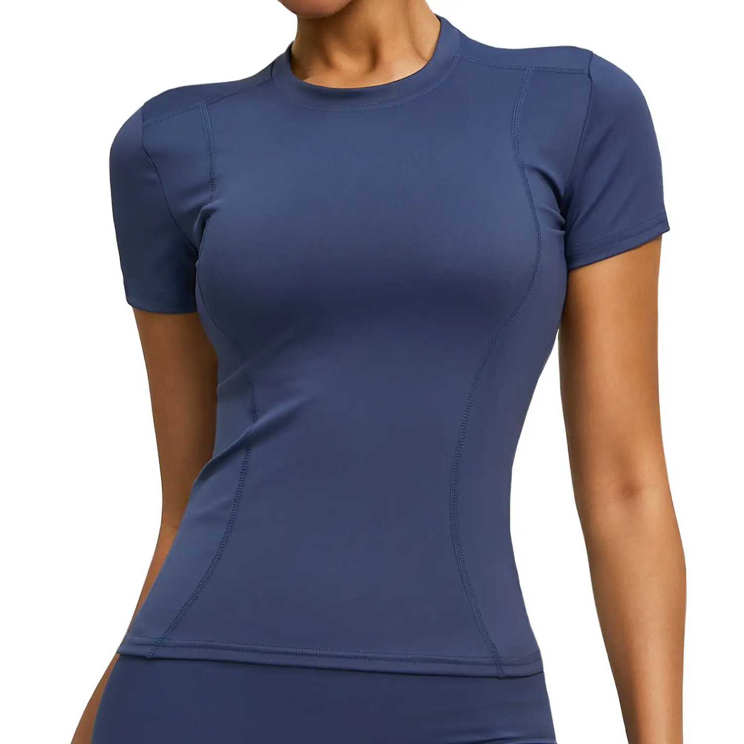 Pink Tight Fitting Women's T-Shirt for Running & Yoga - Image 15