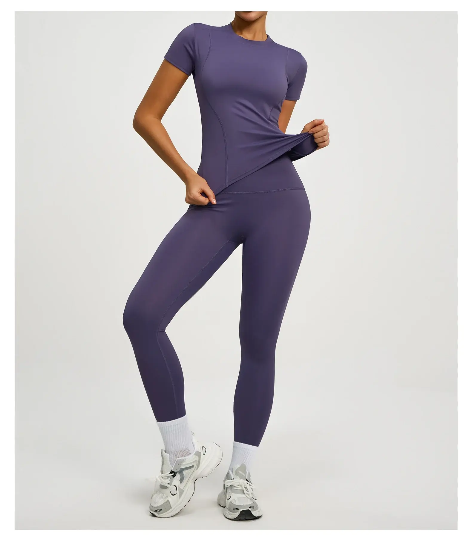 Pink Tight Fitting Women's T-Shirt for Running & Yoga — feature 18
