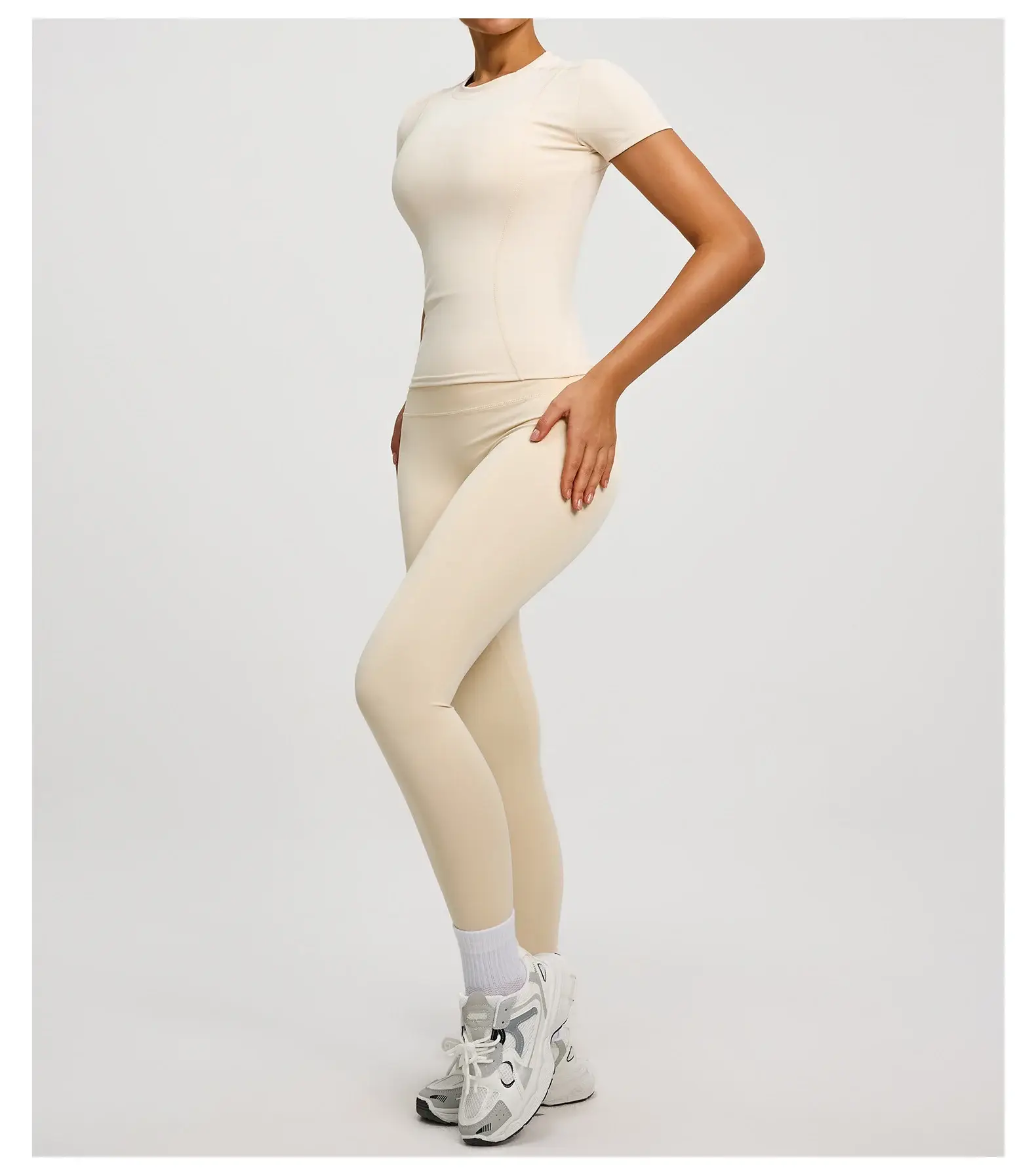 Pink Tight Fitting Women's T-Shirt for Running & Yoga — feature 21