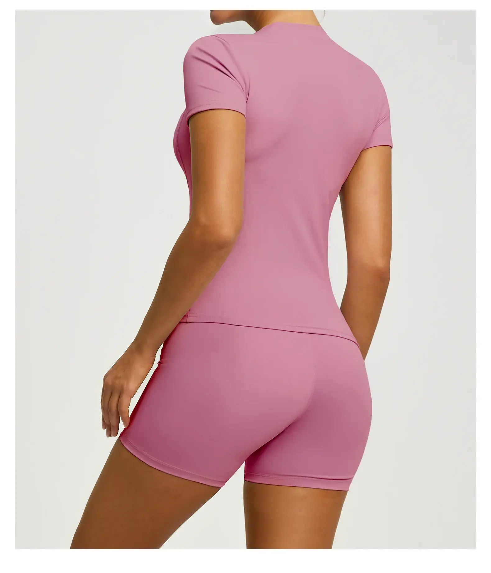 Pink Tight Fitting Women's T-Shirt for Running & Yoga — feature 25