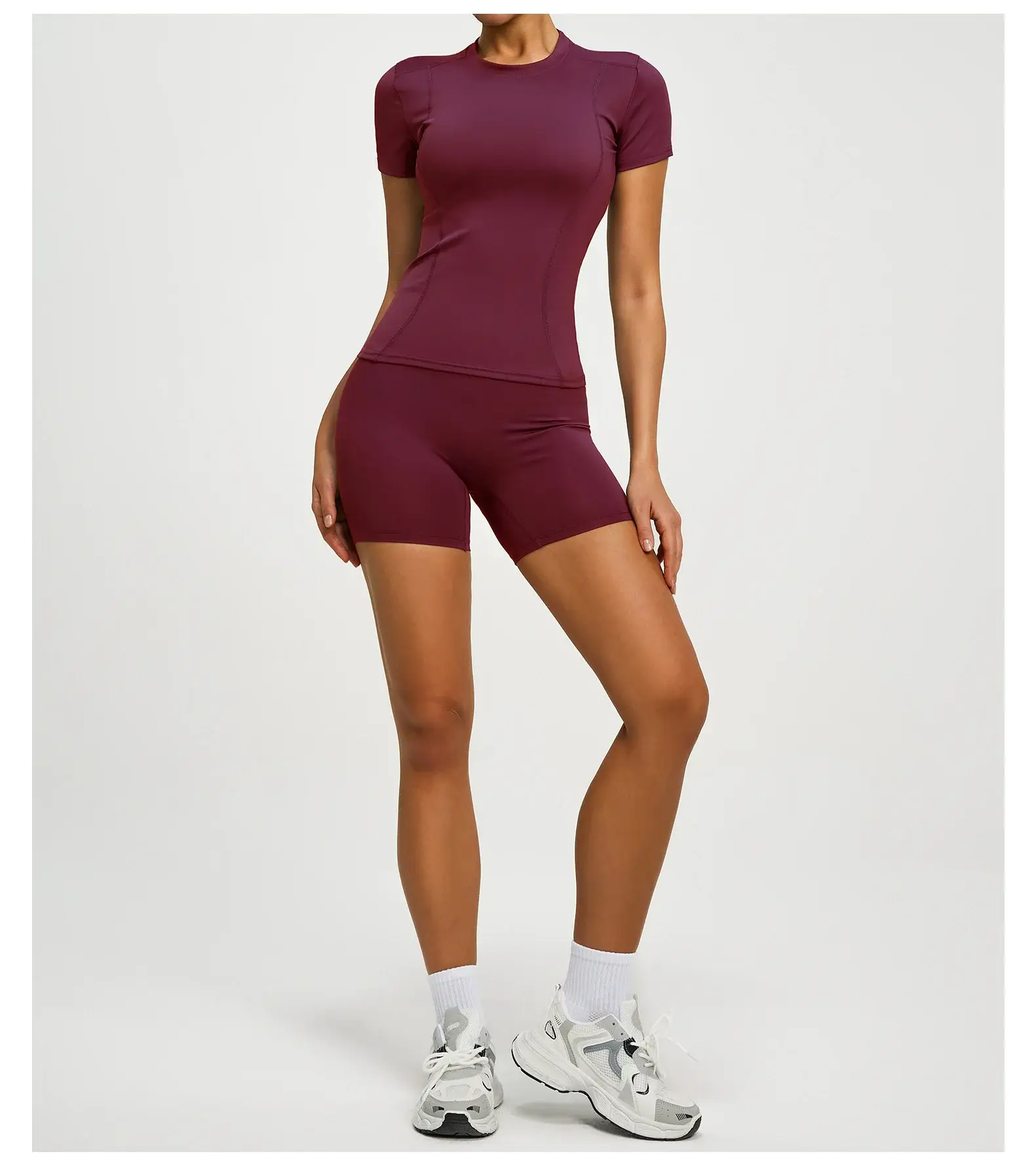 Pink Tight Fitting Women's T-Shirt for Running & Yoga — feature 30