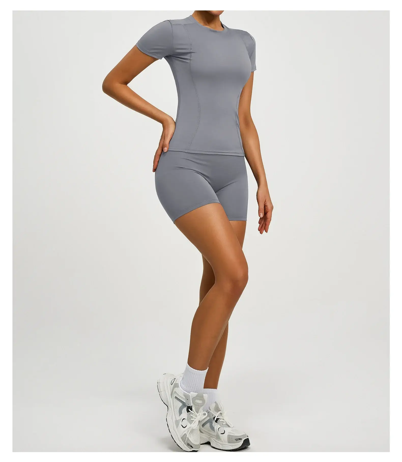 Pink Tight Fitting Women's T-Shirt for Running & Yoga — feature 33