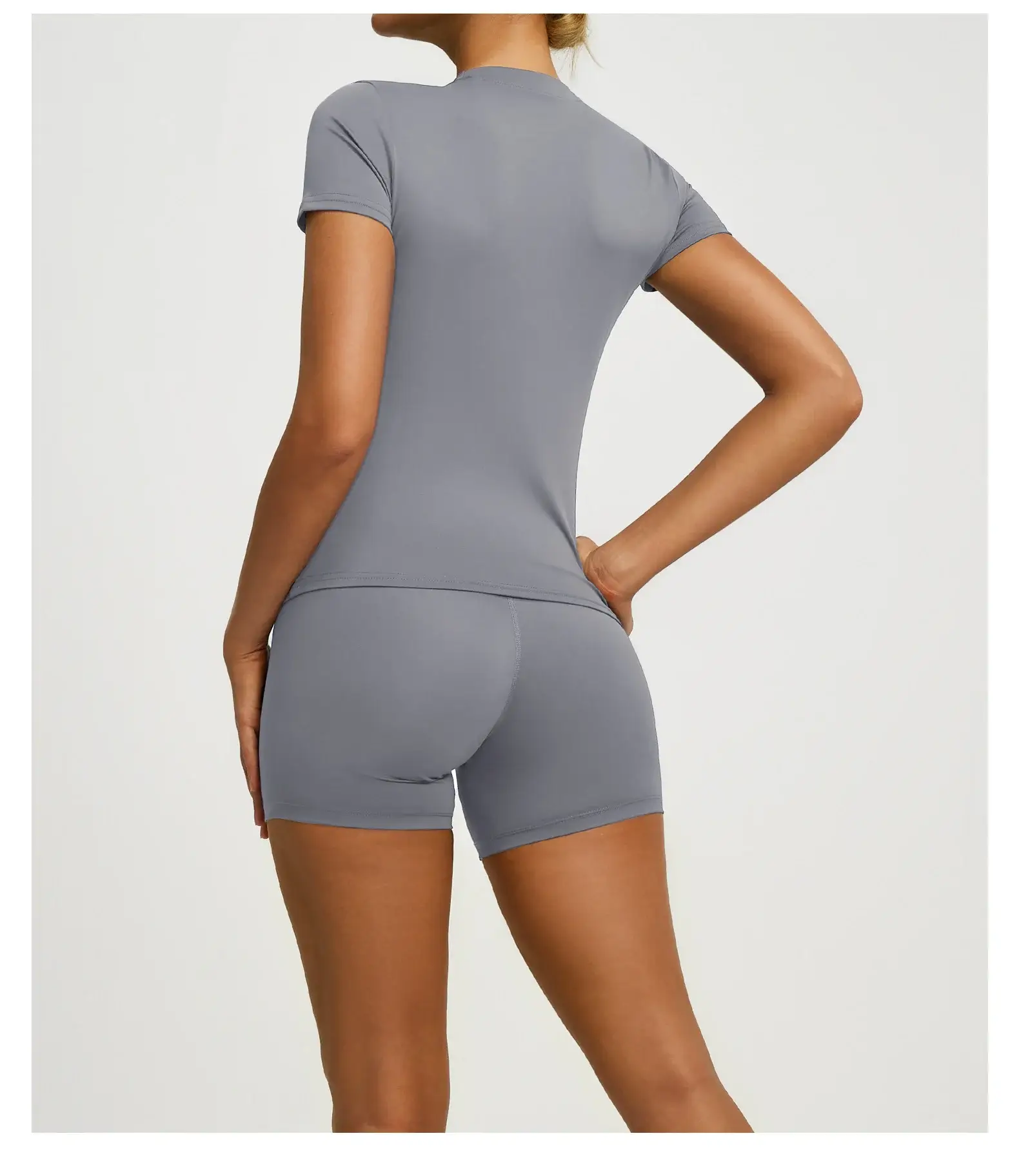 Pink Tight Fitting Women's T-Shirt for Running & Yoga — feature 34