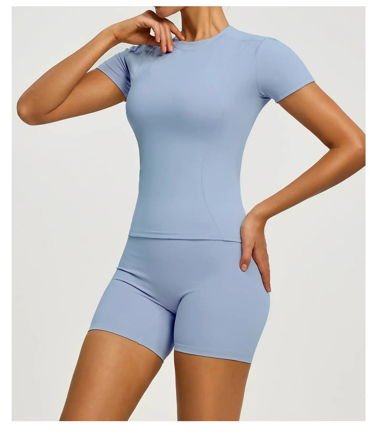 Pink Tight Fitting Women's T-Shirt for Running & Yoga — feature 37