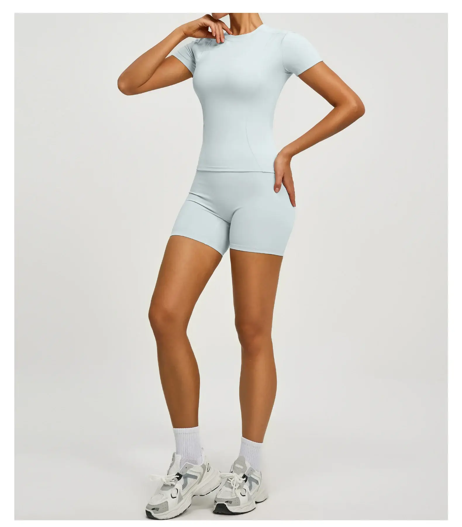 Pink Tight Fitting Women's T-Shirt for Running & Yoga — feature 39