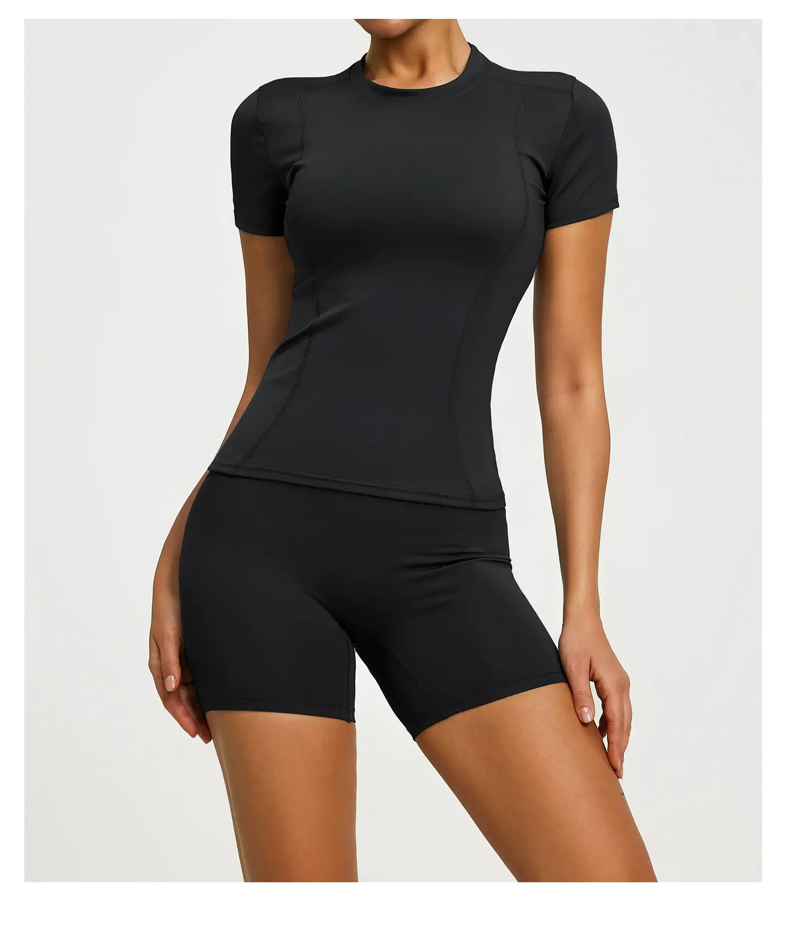 Pink Tight Fitting Women's T-Shirt for Running & Yoga — feature 43
