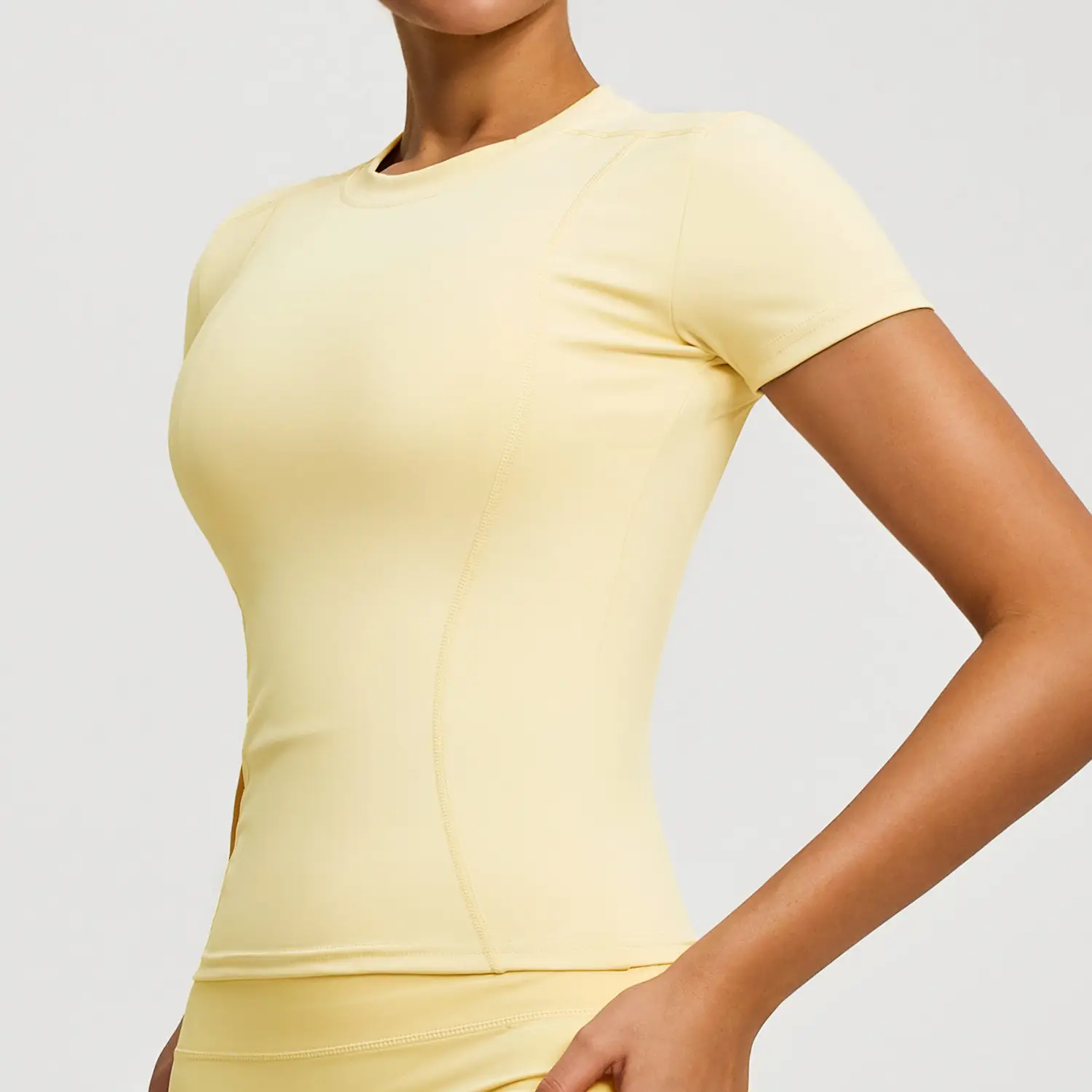 Pink Tight Fitting Women's T-Shirt for Running & Yoga - Image 10