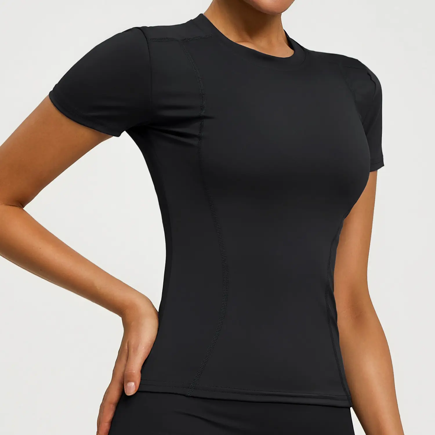 Pink Tight Fitting Women's T-Shirt for Running & Yoga - Image 6