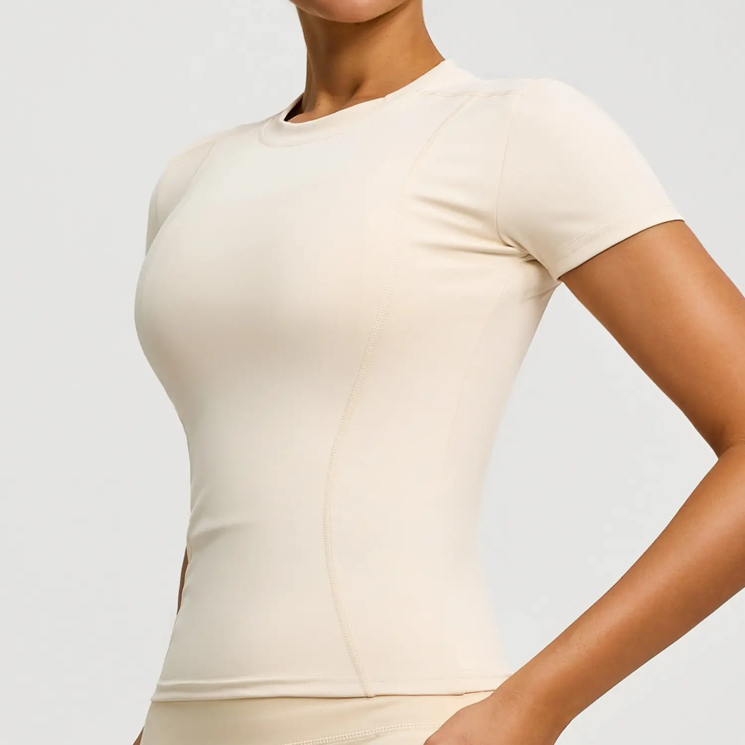 Pink Tight Fitting Women's T-Shirt for Running & Yoga - Image 9