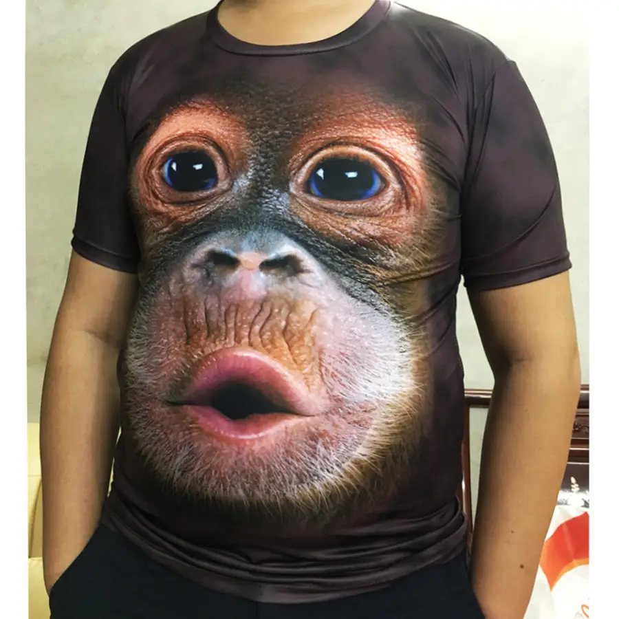 Funny Gorilla 3D Monkey T-Shirt Large Men