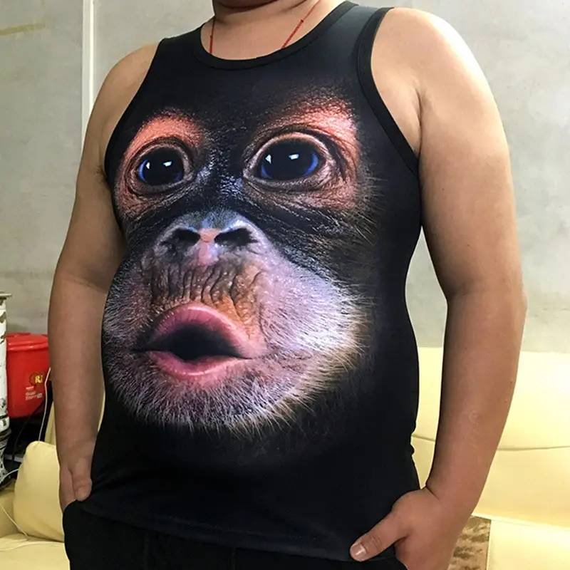 Funny Gorilla 3D Monkey T-Shirt Large Men