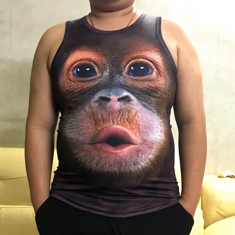 Funny Gorilla 3D Monkey T-Shirt Large Men — feature 2