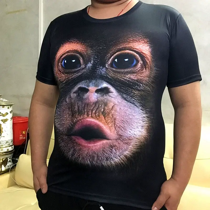 Funny Gorilla 3D Monkey T-Shirt Large Men — feature 4