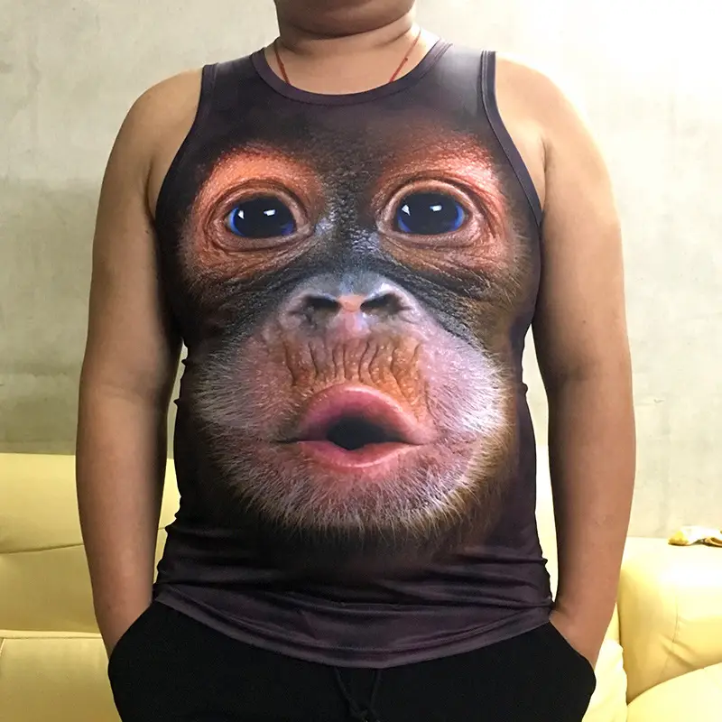 Funny Gorilla 3D Monkey T-Shirt Large Men