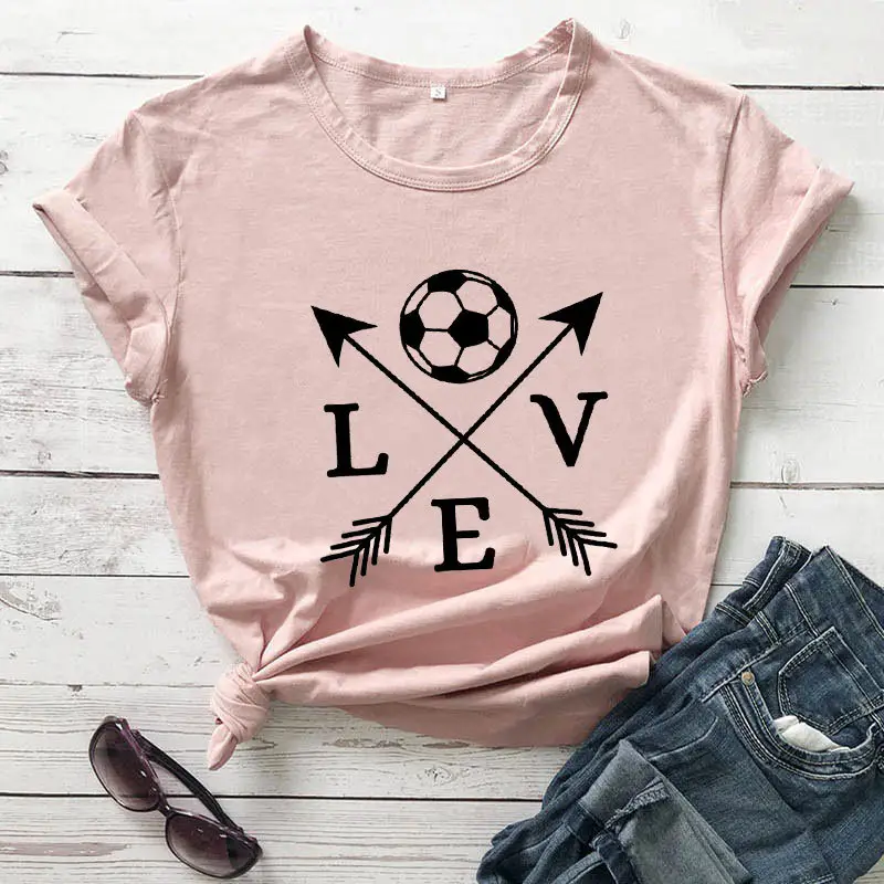 Love Soccer Arrow Short Sleeve T-Shirt White