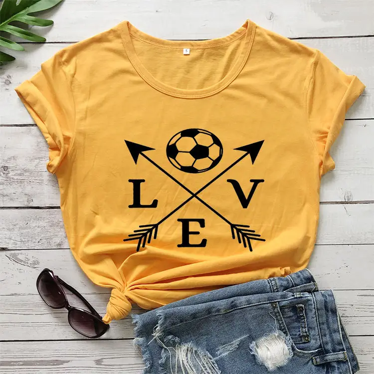 Love Soccer Arrow Short Sleeve T-Shirt White