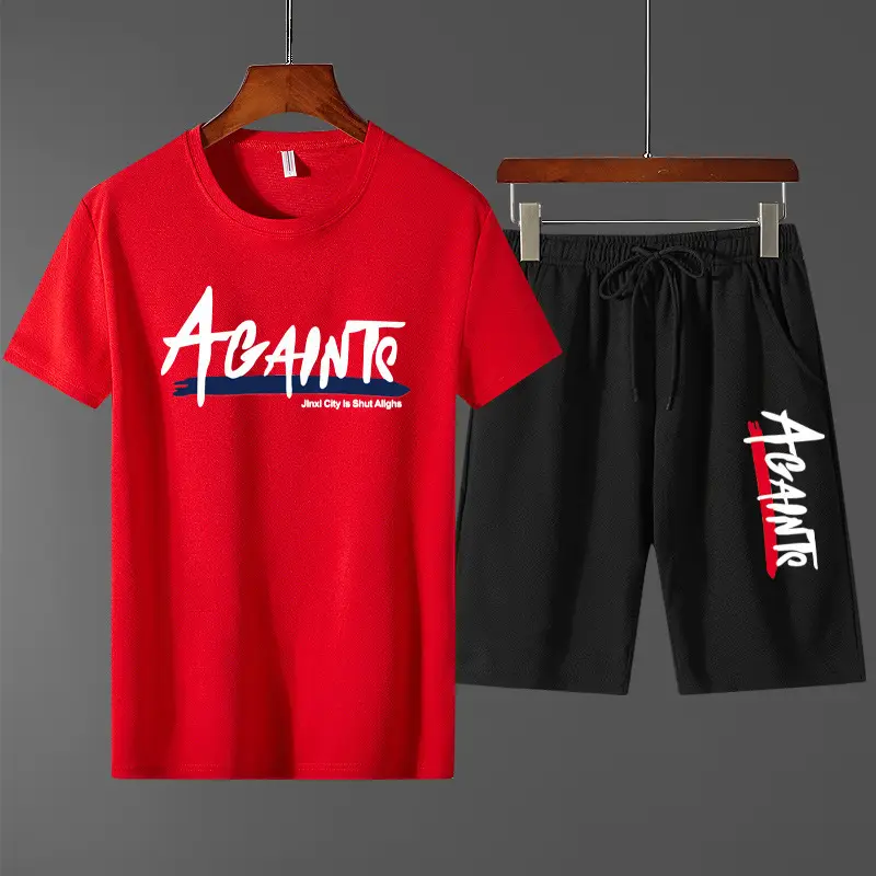 Men Red Black Graphic Sports Suit 2025 - Image 3