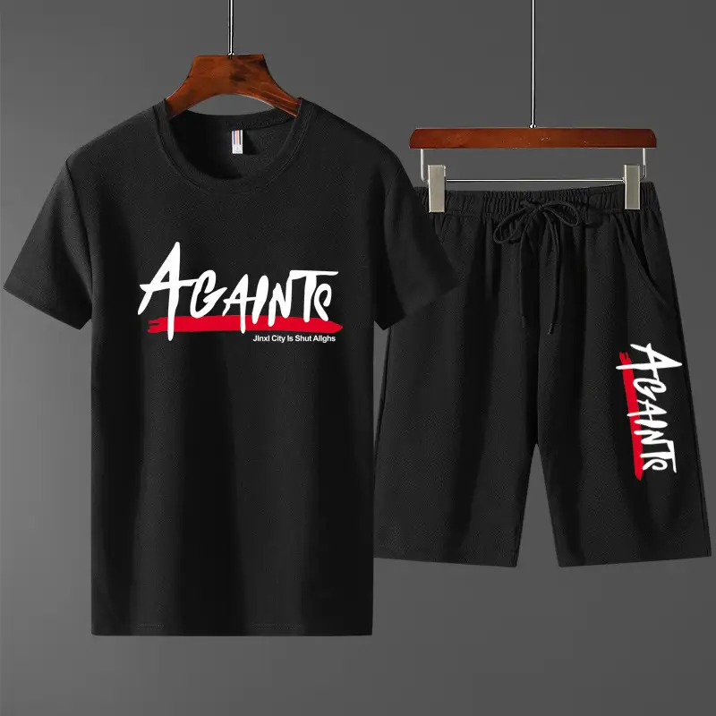 Men Red Black Graphic Sports Suit 2025 - Image 4